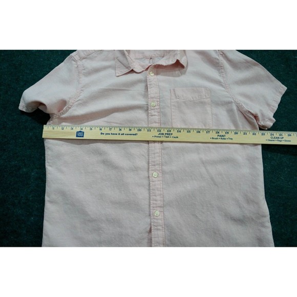 Gap Shirt Mens Large pink Button Up Linen Cotton Standard Fit - Picture 4 of 6
